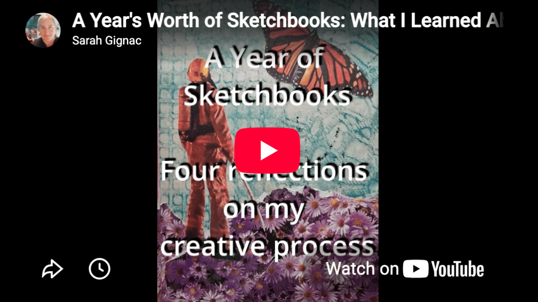 Screenshot of "A Years Worth Of Sketchbooks" video